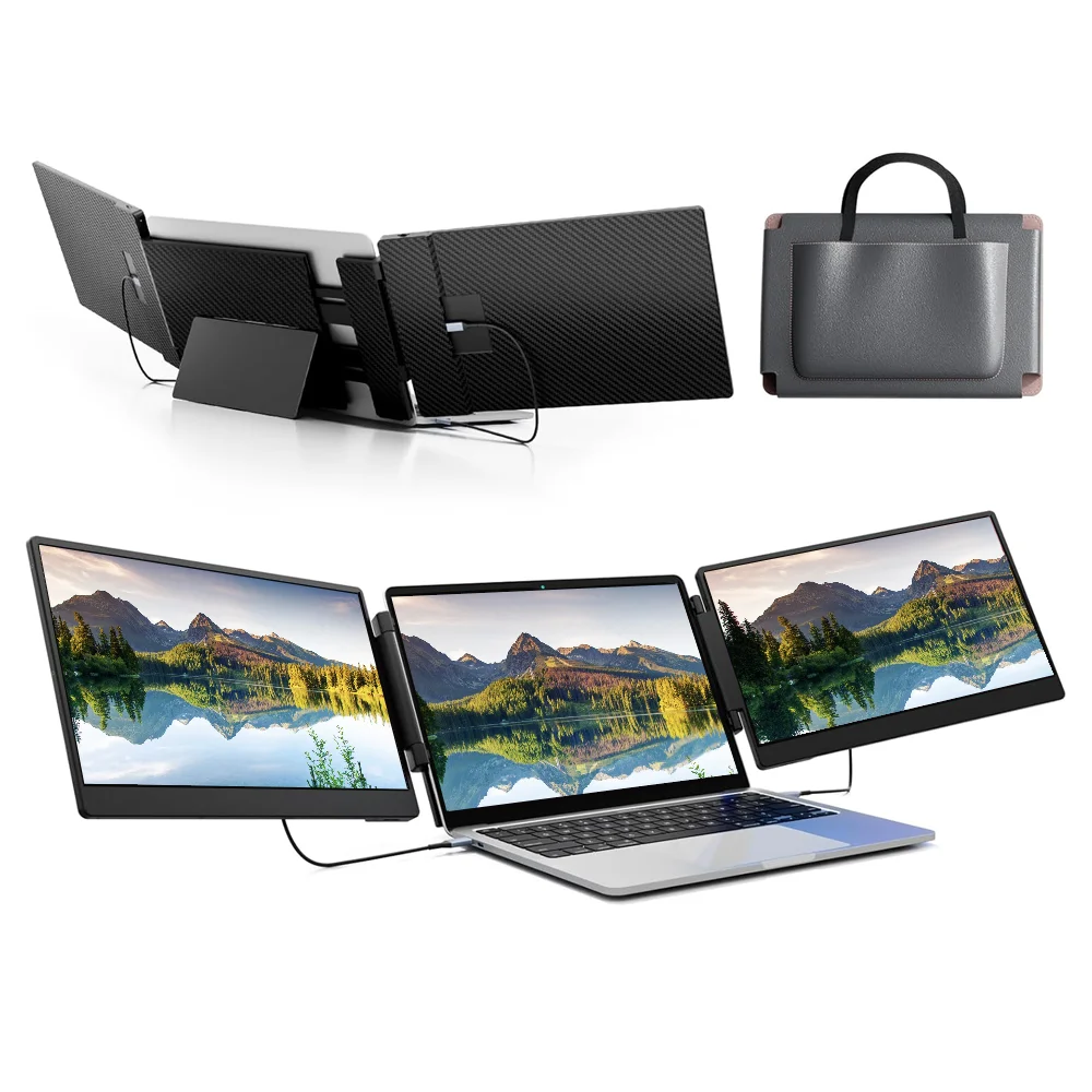 LCD Monitor Triple Screen Laptop 14 Inch IPS Full HD 1080P Resolution with Type C Input for Business Built-in Speaker
LCD Monitor Triple Screen Laptop 14 Inch IPS Full HD 1080P Resolution with Type C Input for Business Built-in Speaker