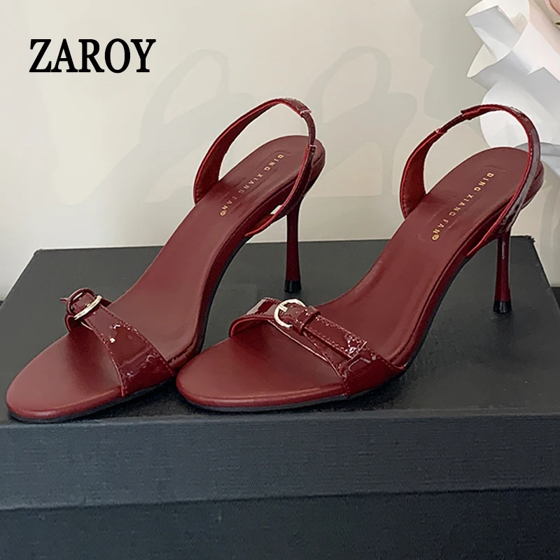 Luxury Designer Women Sandals Thin High Heel Shoes Wine Red Patent Leather Open Toe Narrow Band Pumps Brand Stilettos каблуки
Luxury Designer Women Sandals Thin High Heel Shoes Wine Red Patent Leather Open Toe Narrow Band Pumps Brand Stilettos каблуки