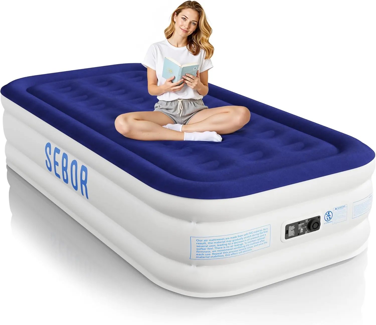 Twin Air Mattress with Built-in Pump, Self-Inflating for Guests, Camping, Travel - Durable & Comfortable
Twin Air Mattress with Built-in Pump, Self-Inflating for Guests, Camping, Travel - Durable & Comfortable