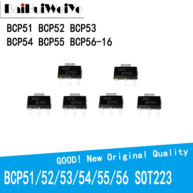 10PCS/LOT BCP51 BCP52 BCP53 BCP54 BCP55 BCP56 SMD SOT-223 Power Crystal Triode New Good Quality Chip
10PCS/LOT BCP51 BCP52 BCP53 BCP54 BCP55 BCP56 SMD SOT-223 Power Crystal Triode New Good Quality Chip