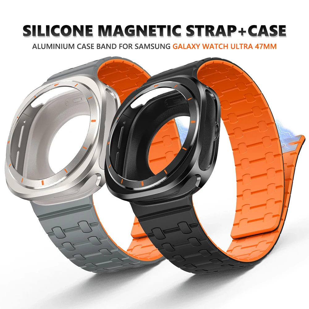 Silicone Case Strap for Samsung Galaxy Ultra 47mm Magnetic Band Aluminium Alloy Cover for samsung galaxy Watch 7 Ultra Bracelet
Silicone Case Strap for Samsung Galaxy Ultra 47mm Magnetic Band Aluminium Alloy Cover for samsung galaxy Watch 7 Ultra Bracelet