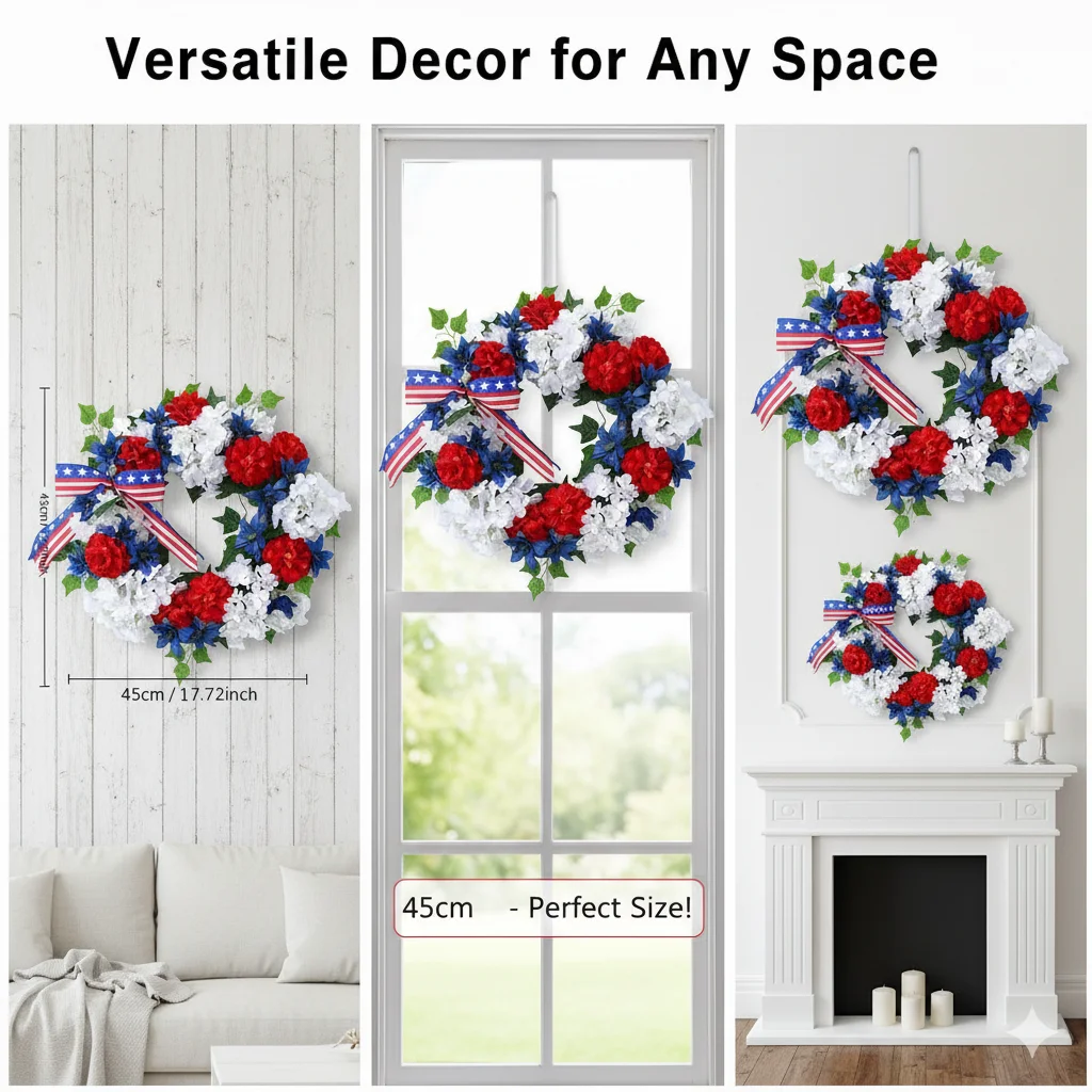 Independence Day Flower Wreath Patriotic Hanging Ornament Front Door Window Wall Holiday Decoration Garland
Independence Day Flower Wreath Patriotic Hanging Ornament Front Door Window Wall Holiday Decoration Garland