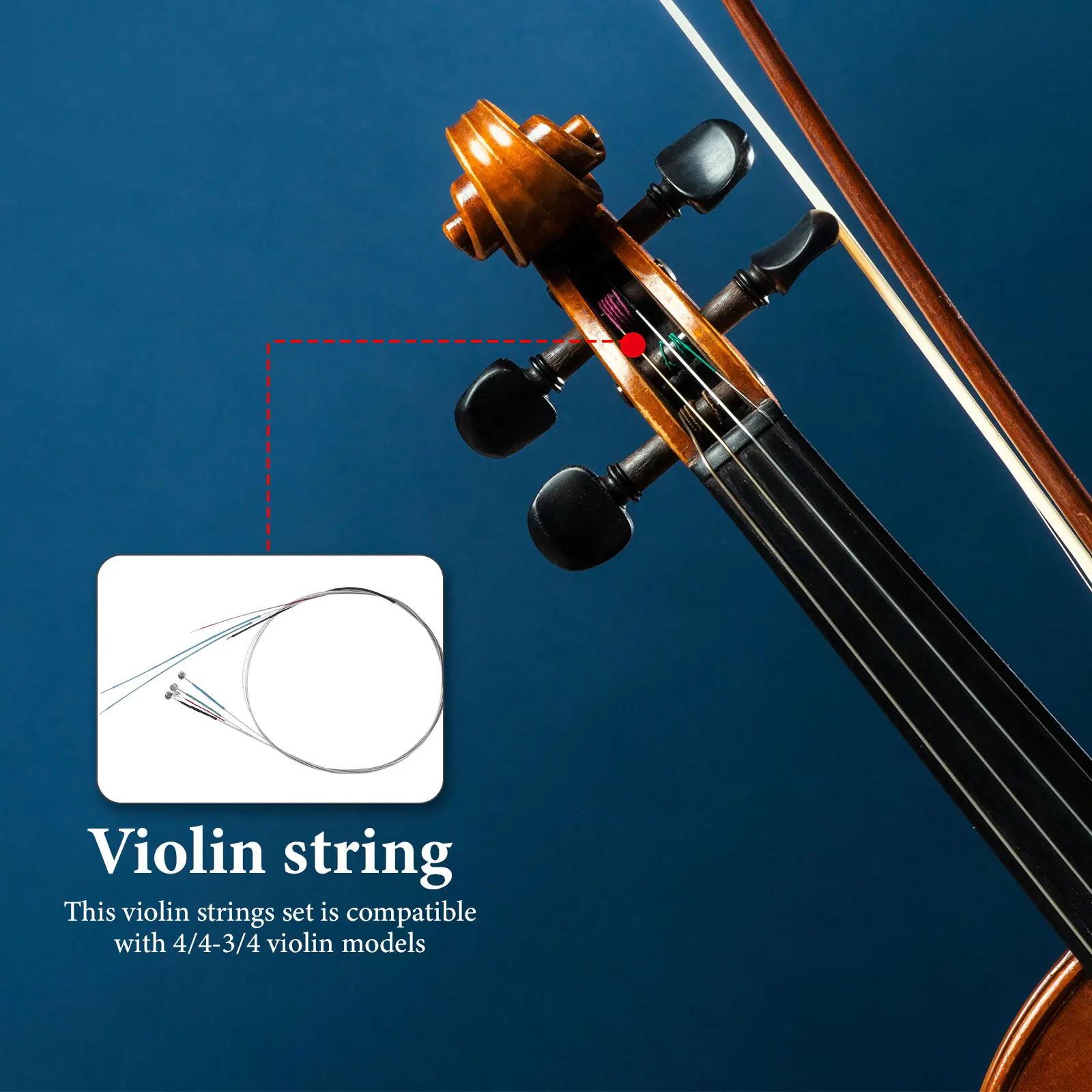 4Pcs Violin String Set Steel Wire Finely Crafted Stable Durable Suitable 44 34 Violin Replacement Strings Professional 
4Pcs Violin String Set Steel Wire Finely Crafted Stable Durable Suitable 44 34 Violin Replacement Strings Professional