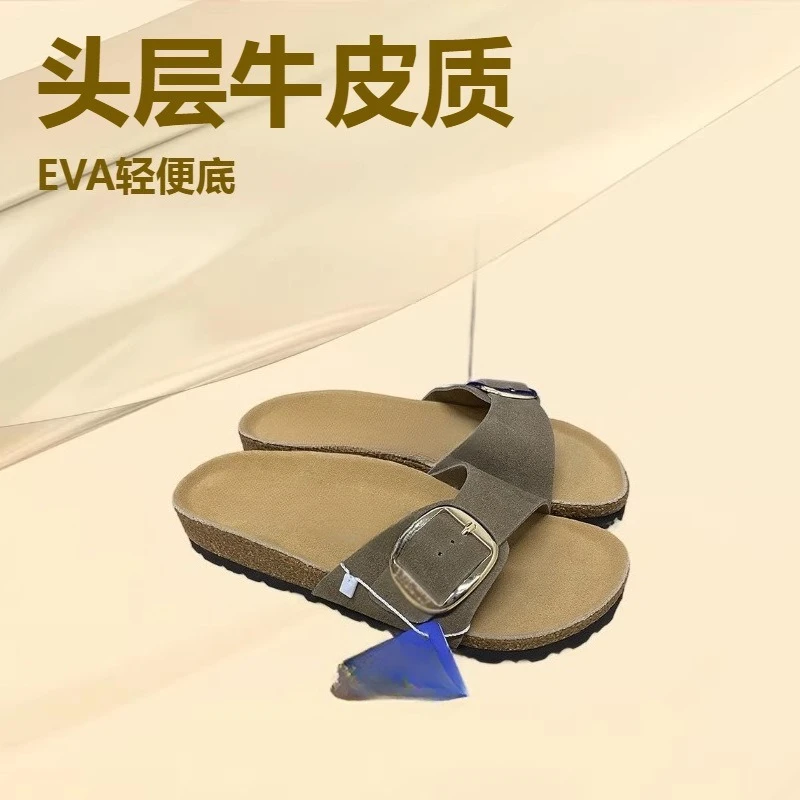 Summer European and American fashion single strap thick soled sandals, top layer cowhide round head EVA sole in stock
Summer European and American fashion single strap thick soled sandals, top layer cowhide round head EVA sole in stock