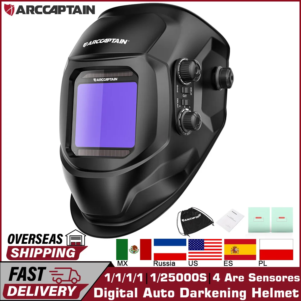 ARCCAPTAIN Welding Helmet Welder Mask Large View True Color Solar Power Auto Darkening Welding Mask For Arc MIG TIG Welder Cut
ARCCAPTAIN Welding Helmet Welder Mask Large View True Color Solar Power Auto Darkening Welding Mask For Arc MIG TIG Welder Cut