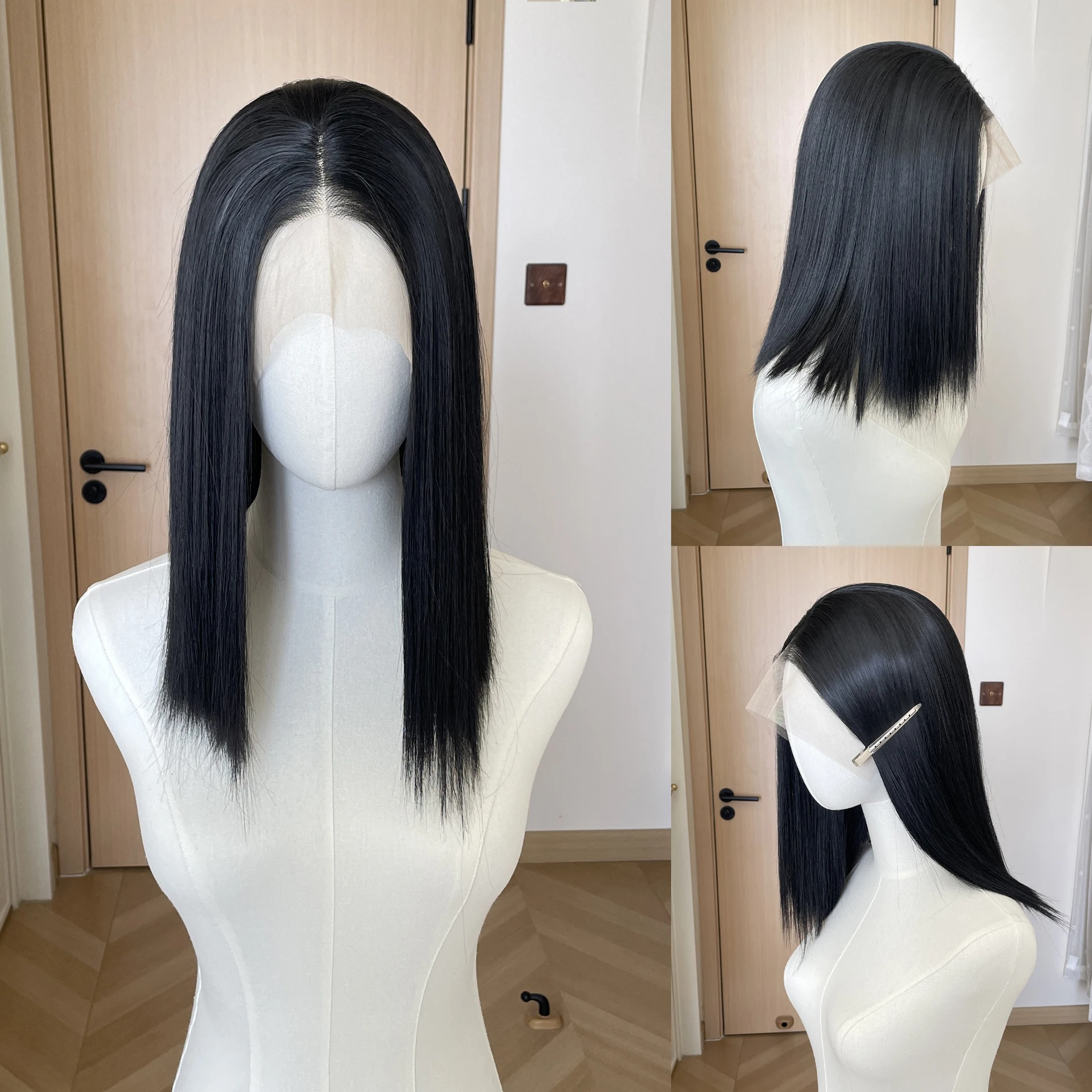 Jet Black 13x4 Synthetic Lace Front Wigs for Women Middle Part Shoulder Length Synthetic Wig Layers Glueless Heat Resistant 150%
Jet Black 13x4 Synthetic Lace Front Wigs for Women Middle Part Shoulder Length Synthetic Wig Layers Glueless Heat Resistant 150%