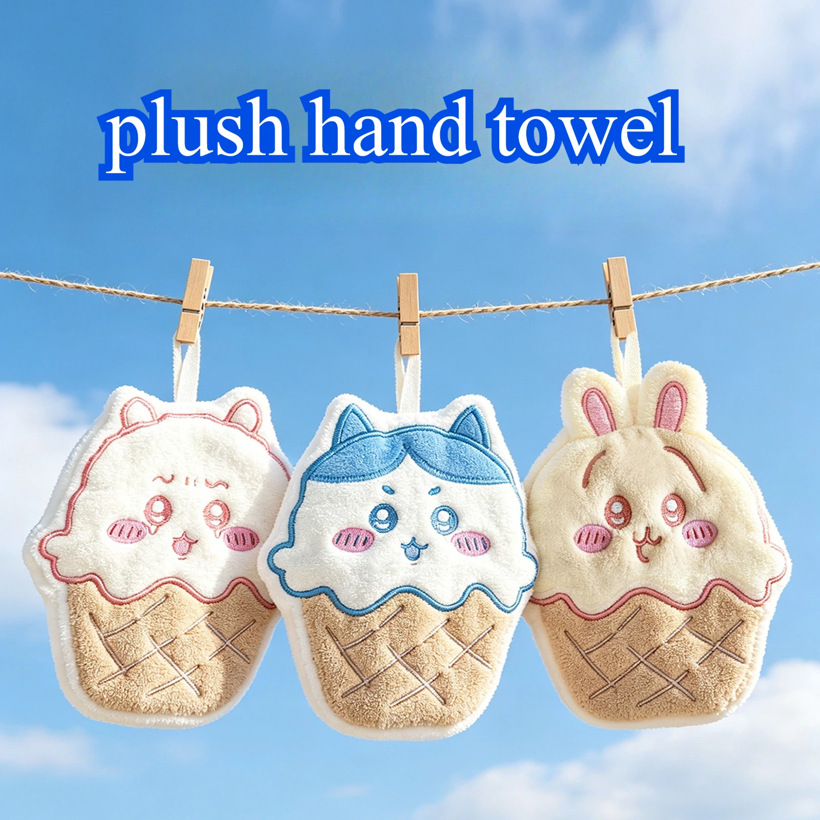 Ckw Ice Cream Shaped Hand Towel Cute Usagi Hachiware Chii Coral Fleece Absorbent Towel for Kitchen & Bathroom
Ckw Ice Cream Shaped Hand Towel Cute Usagi Hachiware Chii Coral Fleece Absorbent Towel for Kitchen & Bathroom