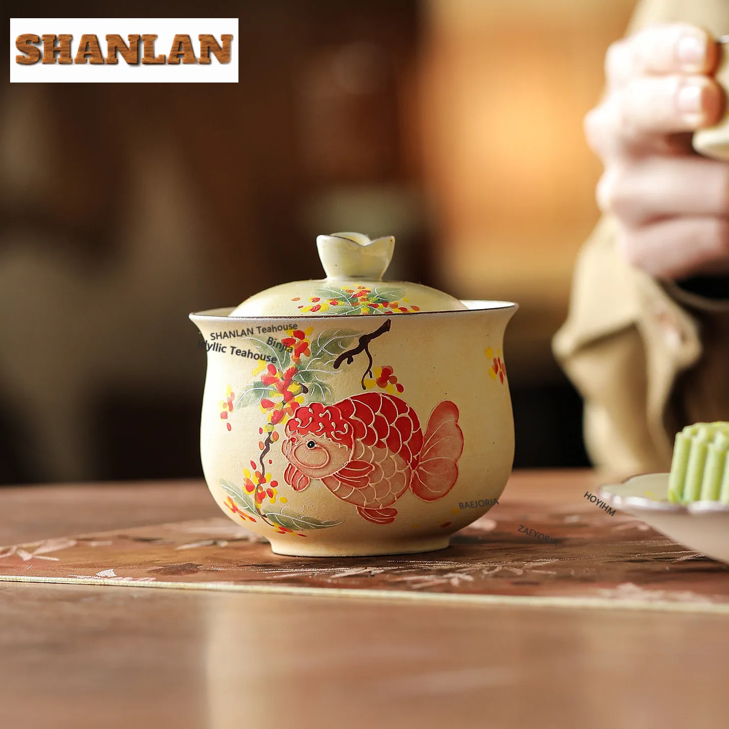 180ml Golden Osmanthus Fish Gaiwan Japanese Tea Tureen Tea Bowl With Lid Kit Tea Making Cover Bowl Chinese Teaset Supplies Craft
180ml Golden Osmanthus Fish Gaiwan Japanese Tea Tureen Tea Bowl With Lid Kit Tea Making Cover Bowl Chinese Teaset Supplies Craft