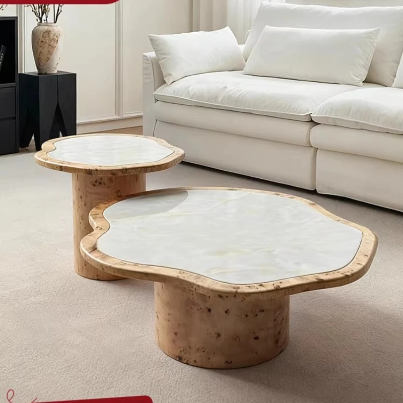 Natural marble light luxury high-end sense, log wind tree tumor pattern solid wood combination coffee table
Natural marble light luxury high-end sense, log wind tree tumor pattern solid wood combination coffee table