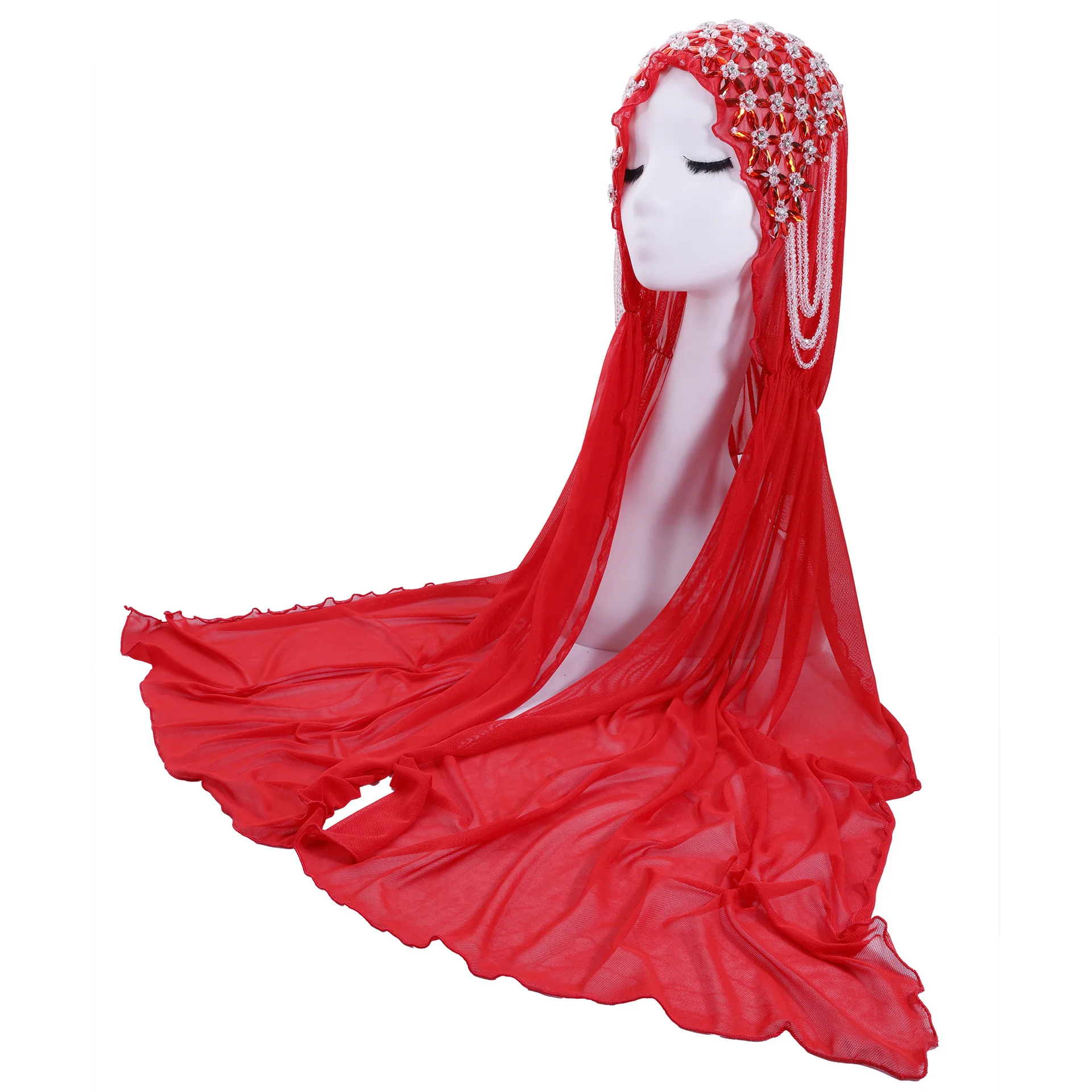 Muslim Luxury Africa Women Headscarf Shawl Long Tail All Match Soft Scarf Head Cover Diamond Tassel Red Beading Muslim Hijab H3
Muslim Luxury Africa Women Headscarf Shawl Long Tail All Match Soft Scarf Head Cover Diamond Tassel Red Beading Muslim Hijab H3