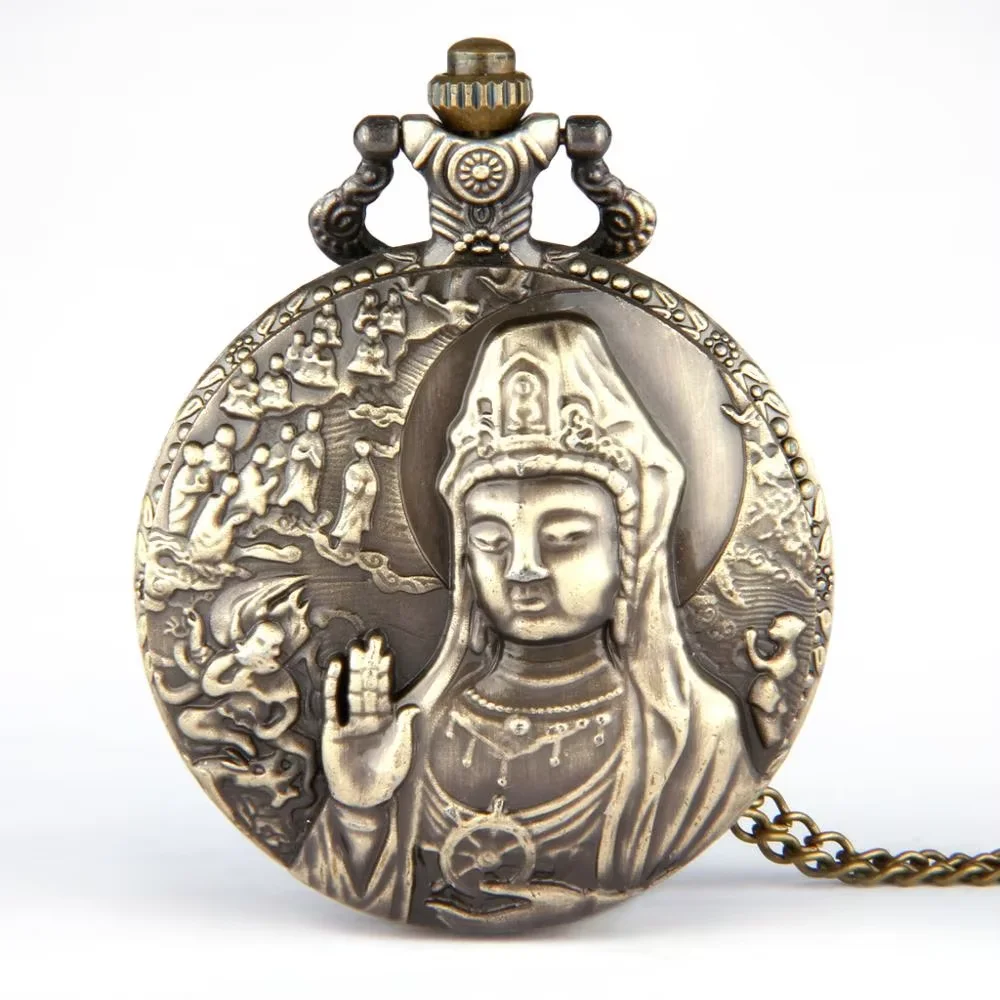 0 Hot Classic Large Antique Bronze Embossed Quanyin Quartz Pocket Watch Gift Band Fine Chain Men And Women Gift 8081
0 Hot Classic Large Antique Bronze Embossed Quanyin Quartz Pocket Watch Gift Band Fine Chain Men And Women Gift 8081