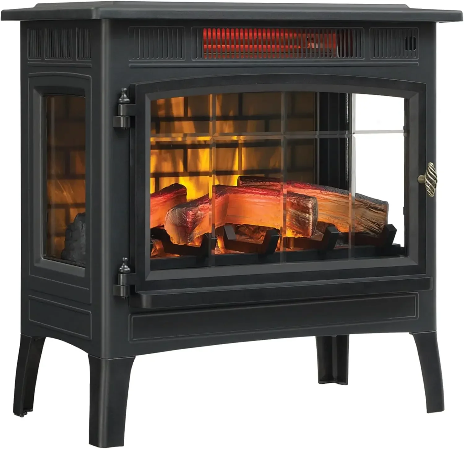 Freestanding Electric Fireplace Stove Heater with 3D Flame Effect for 1,000 Sq. Ft. Room, Black
Freestanding Electric Fireplace Stove Heater with 3D Flame Effect for 1,000 Sq. Ft. Room, Black