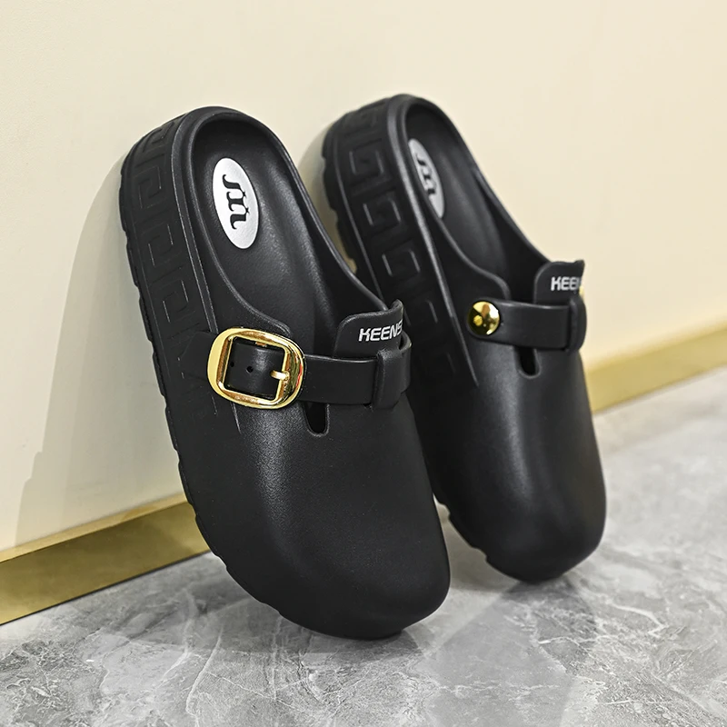 Летние модные женские тапочки, мягкие сандалии на толстой подошве, женские повседневные сабо из ЭВА, садовая обувь без шнуровки с пряжкой и ремешком
Летние модные женские тапочки, мягкие сандалии на толстой подошве, женские повседневные сабо из ЭВА, садовая обувь без шнуровки с пряжкой и ремешком