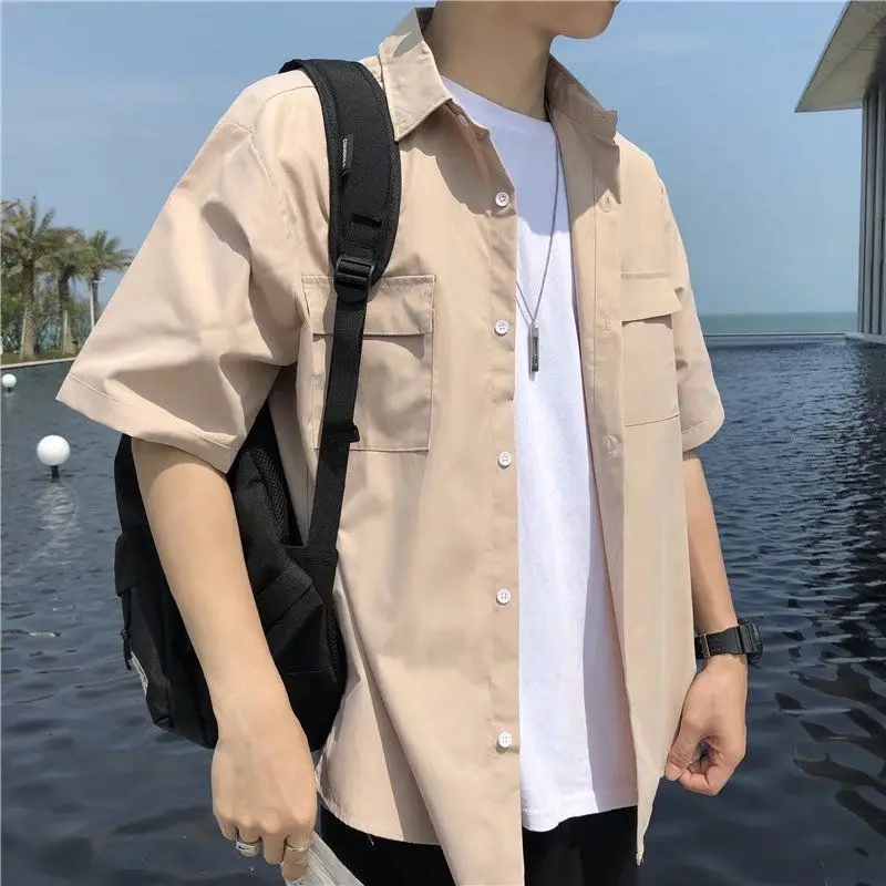 Summer Workwear Short-sleeved Hong Kong Style Brand Versatile Loose Solid Color Student Shirt Jacket
Summer Workwear Short-sleeved Hong Kong Style Brand Versatile Loose Solid Color Student Shirt Jacket