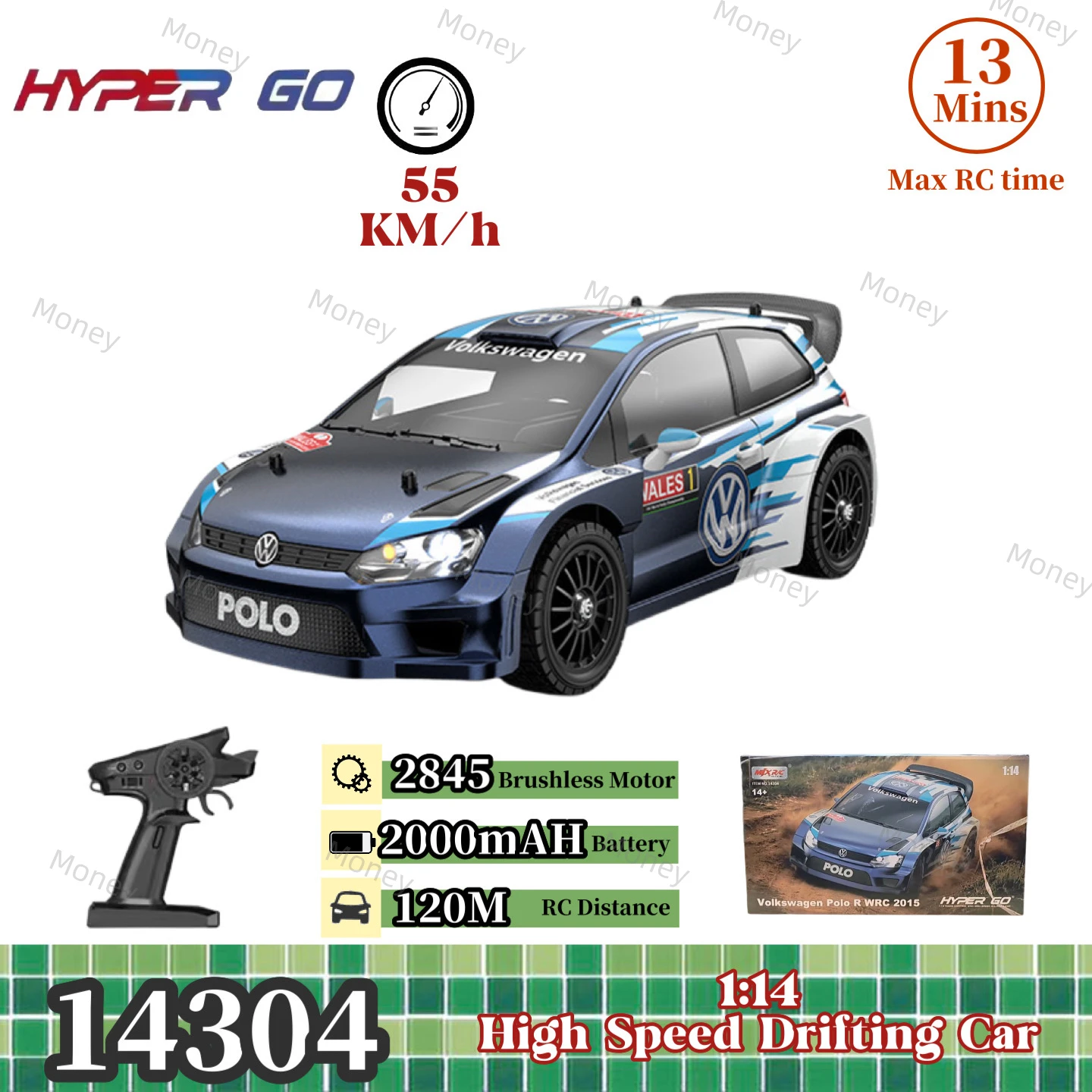 MJX HYPER GO 1/14 14304 POLO WRC Drift Car High Speed 4WD Off-road Brushless Motor Remote control Toy
MJX HYPER GO 1/14 14304 POLO WRC Drift Car High Speed 4WD Off-road Brushless Motor Remote control Toy