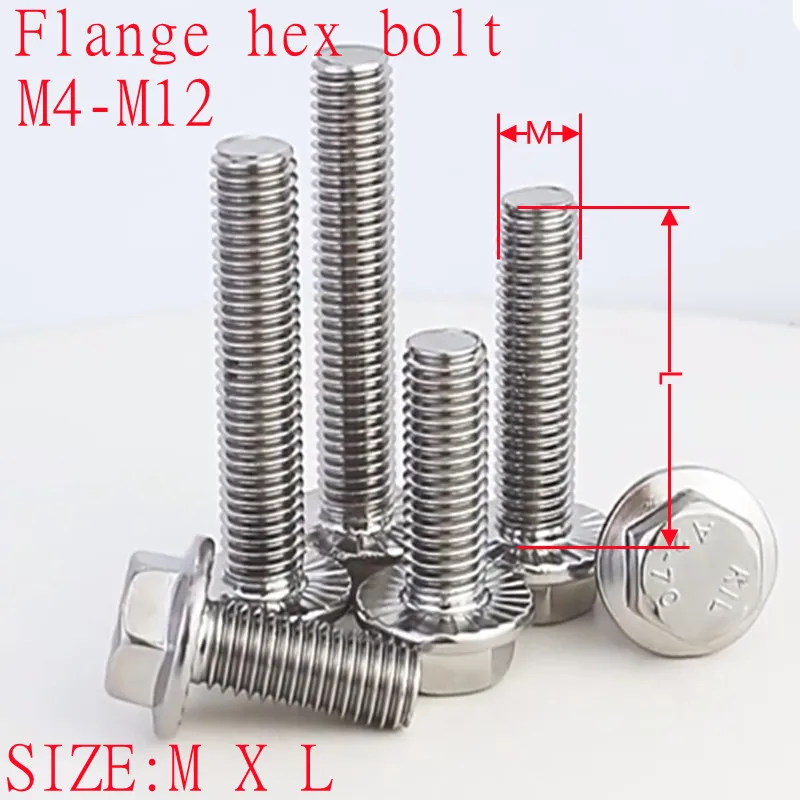2-10PCS M4 M5 M6 M8 M10 M12 A2-70 304 Stainless Steel GB5787 Hexagon Head with Serrated Flange Cap Screw Hex Washer Head Bolt
2-10PCS M4 M5 M6 M8 M10 M12 A2-70 304 Stainless Steel GB5787 Hexagon Head with Serrated Flange Cap Screw Hex Washer Head Bolt