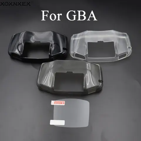 Transparent Housing Shell TPU Protective Cover For GBA Gameboy Advance Game Controller Soft Clear Case Sleeve With Screen Films