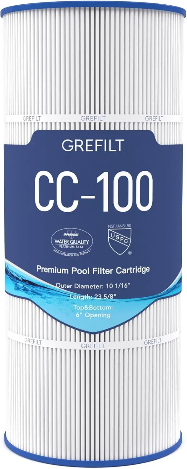 100 Sq.ft Pool Filter Cartridge, 30-Micron Precision Filtration, NSF/ANSI 50 Certified for Clean Water
100 Sq.ft Pool Filter Cartridge, 30-Micron Precision Filtration, NSF/ANSI 50 Certified for Clean Water