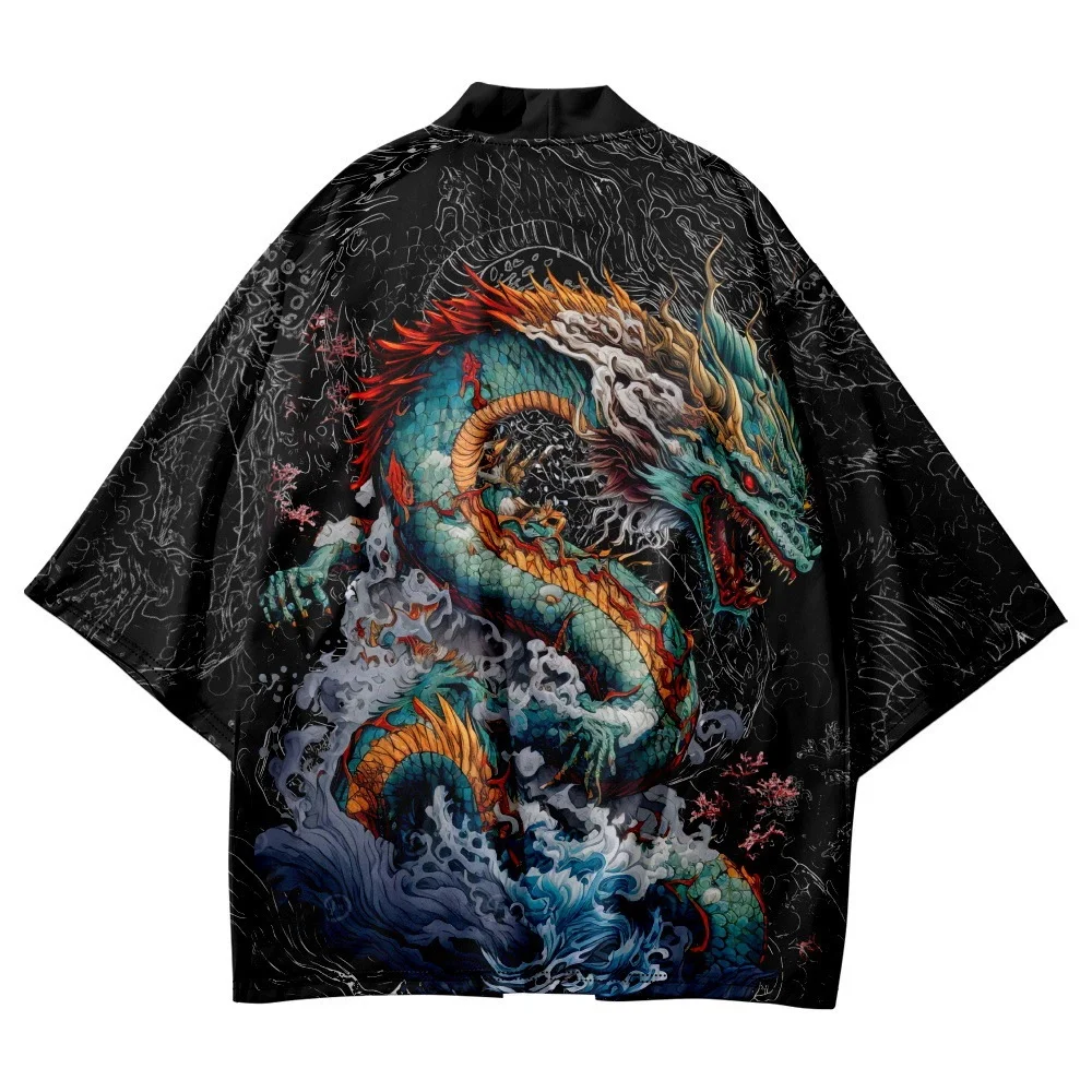 Japanese Style Dragon Cardigan Kimono Cosplay Harajuku Women Man Black Yukata Jacket Streetwear Traditional Robe Tops
Japanese Style Dragon Cardigan Kimono Cosplay Harajuku Women Man Black Yukata Jacket Streetwear Traditional Robe Tops