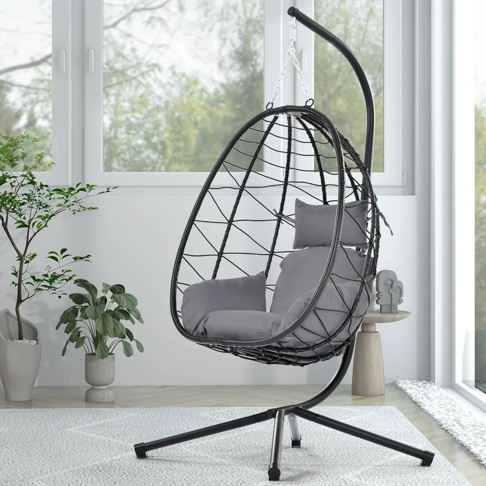 Patio Hanging Egg Chair with Stand: Hanging Rattan Wicker Design, UV - Resistant & Washable Cushions.
Patio Hanging Egg Chair with Stand: Hanging Rattan Wicker Design, UV - Resistant & Washable Cushions.