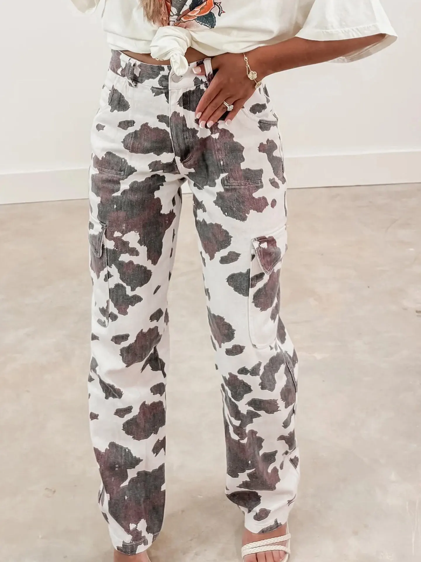 High Waist Straight Leg Jeans Women's Casual Color Block Print Cotton Blend Comfortable Breathable Spring New Style
High Waist Straight Leg Jeans Women's Casual Color Block Print Cotton Blend Comfortable Breathable Spring New Style