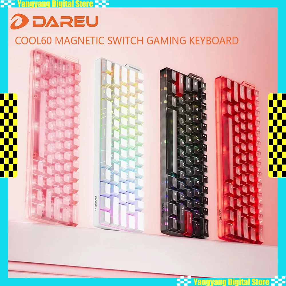 Dareu Cool60 Игровая клавиатура Магнитный переключатель RT 0,01 мм 8K Скорость DKS SOCD MT TGL С возможностью горячей замены Матовая отделка Колпачки для клавиш Аксессуары для ПК 
Dareu Cool60 Игровая клавиатура Магнитный переключатель RT 0,01 мм 8K Скорость DKS SOCD MT TGL С возможностью горячей замены Матовая отделка Колпачки для клавиш Аксессуары для ПК