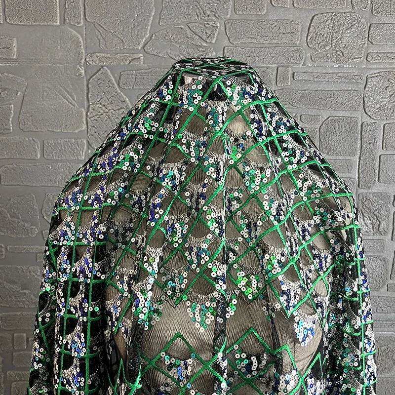 Green Grid Sequins Embroidered Mesh Fabric Colorful Dress Dress Bag Clothing Designer Fabric
Green Grid Sequins Embroidered Mesh Fabric Colorful Dress Dress Bag Clothing Designer Fabric