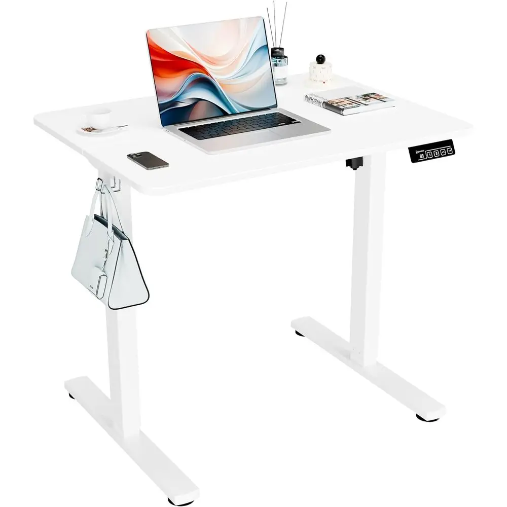 Height-Adjustable 31.5 x 23.6 Standing Desk with Memory Preset for Home Office, White
Height-Adjustable 31.5 x 23.6 Standing Desk with Memory Preset for Home Office, White