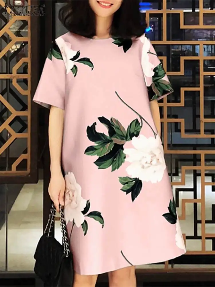 ZANZEA Summer Holiday Flower Printing Women Casual Short Sleeve Robe 2024 Korean Fashion Midi Vestidos Elegant Round Neck Dress
ZANZEA Summer Holiday Flower Printing Women Casual Short Sleeve Robe 2024 Korean Fashion Midi Vestidos Elegant Round Neck Dress