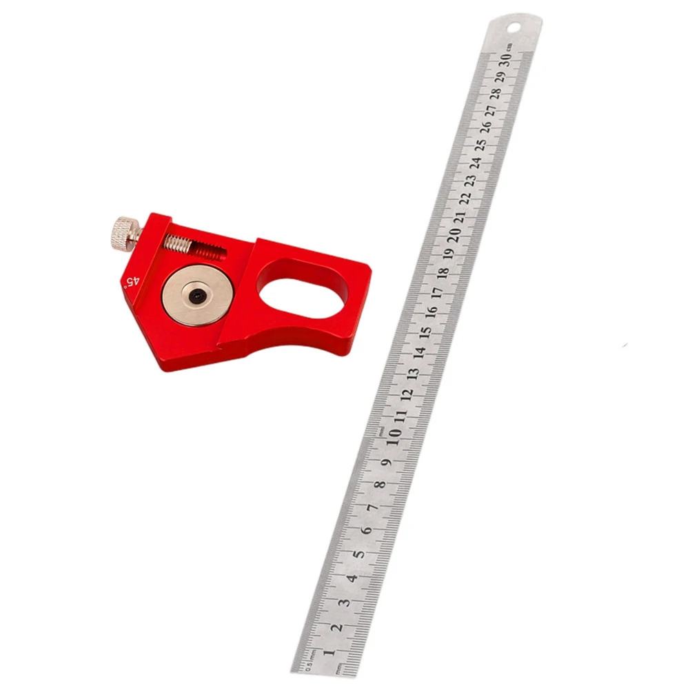 Aluminum Alloy Steel Ruler Positioning Block with Center Finder and Angle Scriber Measuring Tool for Wood Projects
Aluminum Alloy Steel Ruler Positioning Block with Center Finder and Angle Scriber Measuring Tool for Wood Projects