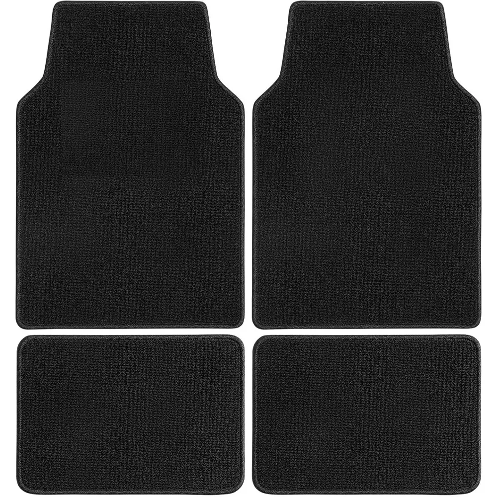 All Weather 4 Piece Black Carpet Car Floor Mats with Vinyl Heel Pad for Full Vehicle Protection
All Weather 4 Piece Black Carpet Car Floor Mats with Vinyl Heel Pad for Full Vehicle Protection