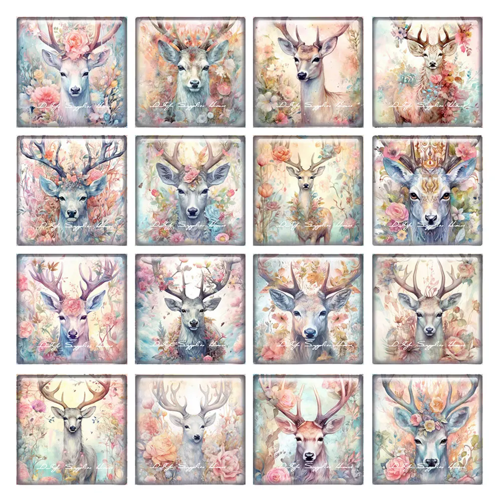 10pcs/lots Fancy Deer Flower Reindeer Square Photo Glass Cabochon Flatback Demo Flat Back Cameo For Diy Jewelry Making
10pcs/lots Fancy Deer Flower Reindeer Square Photo Glass Cabochon Flatback Demo Flat Back Cameo For Diy Jewelry Making