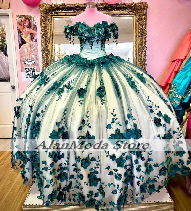 Stunning Off The Shoulder Charro Quinceanera Dresses With 3D Floral Applique Tulle Ball Gown Birthday Party Dress Vestidos De XV
Stunning Off The Shoulder Charro Quinceanera Dresses With 3D Floral Applique Tulle Ball Gown Birthday Party Dress Vestidos De XV