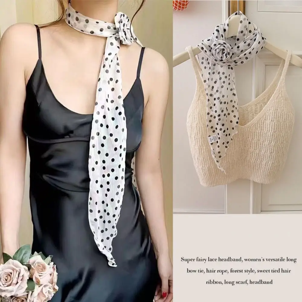 Bow Ties Long Silk Scarf Wrap Cravat Polka Dot Scarves Neckerchief Decoration Collocation Clothing Accessories
Bow Ties Long Silk Scarf Wrap Cravat Polka Dot Scarves Neckerchief Decoration Collocation Clothing Accessories