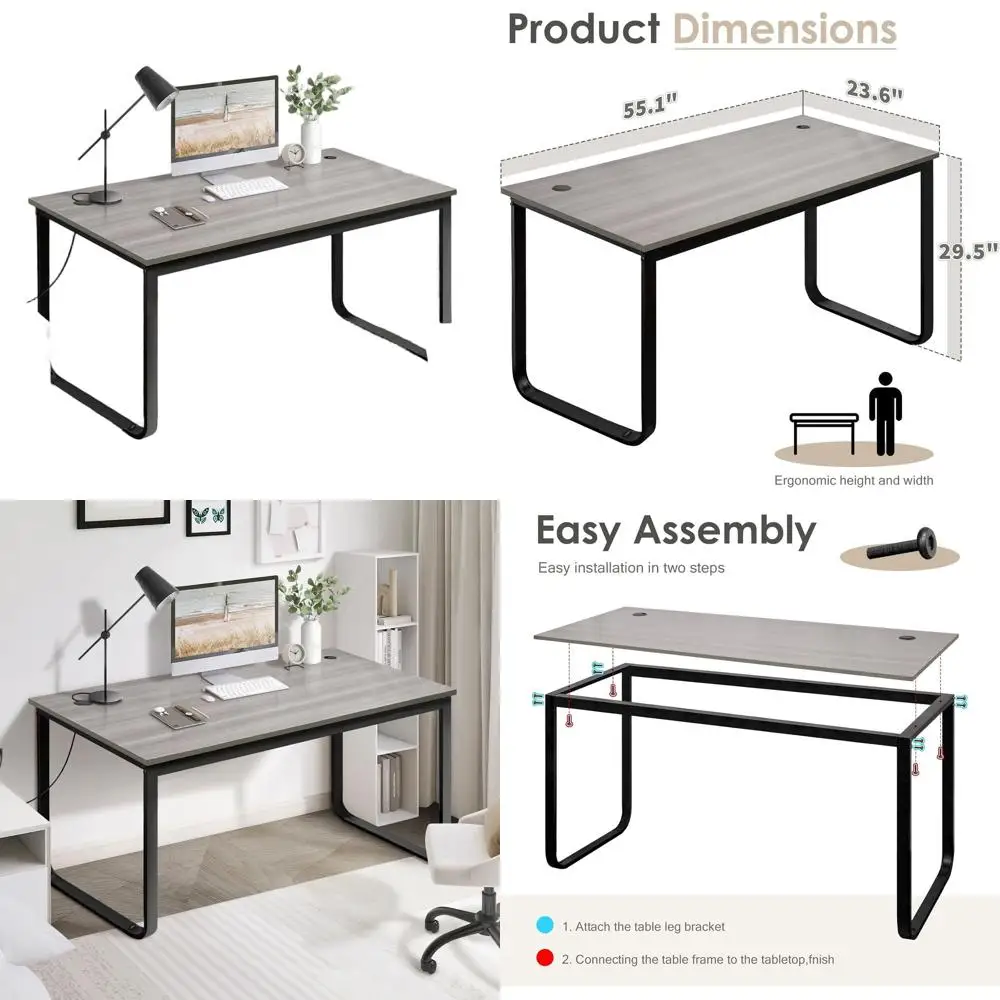 Современный стол для домашнего офиса в индустриальном стиле 55 с черным металлическим каркасом и дубово-серой МДФ
Современный стол для домашнего офиса в индустриальном стиле 55 с черным металлическим каркасом и дубово-серой МДФ