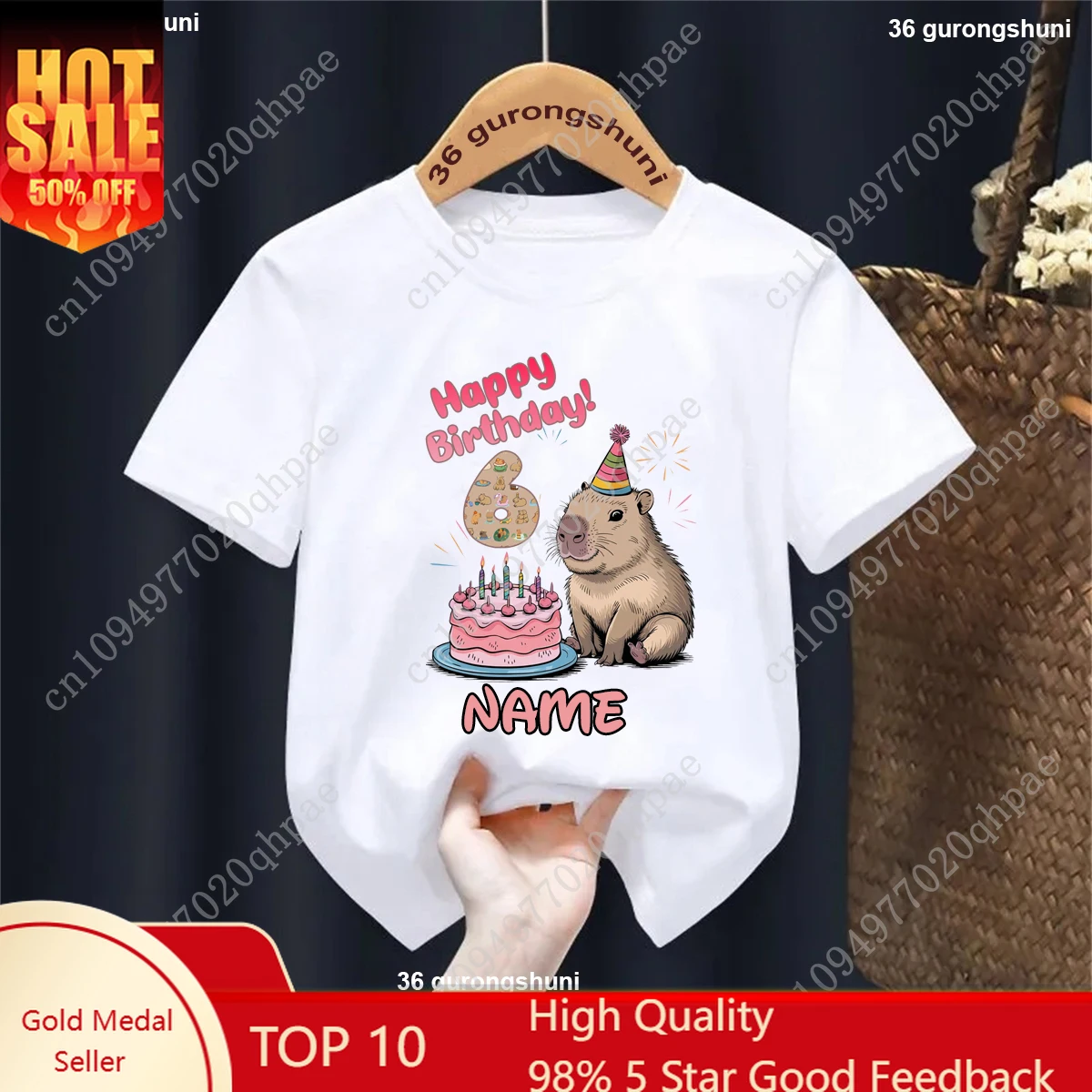 Kawaii Capybara Birthday Gift Kids Clothes Happy Birthday 1st/2nd/3rd/4th/5th6th/7th/8th/9th Printed White Tshirt Girls/Boys
Kawaii Capybara Birthday Gift Kids Clothes Happy Birthday 1st/2nd/3rd/4th/5th6th/7th/8th/9th Printed White Tshirt Girls/Boys