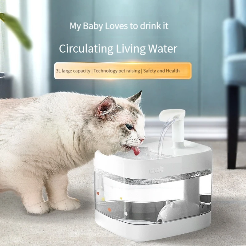 3L Cat Water Fountain Auto Recirculate Filter Large Capacity Filtring Cat Water Drinker USB Electric Mute Cats Water Dispenser
3L Cat Water Fountain Auto Recirculate Filter Large Capacity Filtring Cat Water Drinker USB Electric Mute Cats Water Dispenser