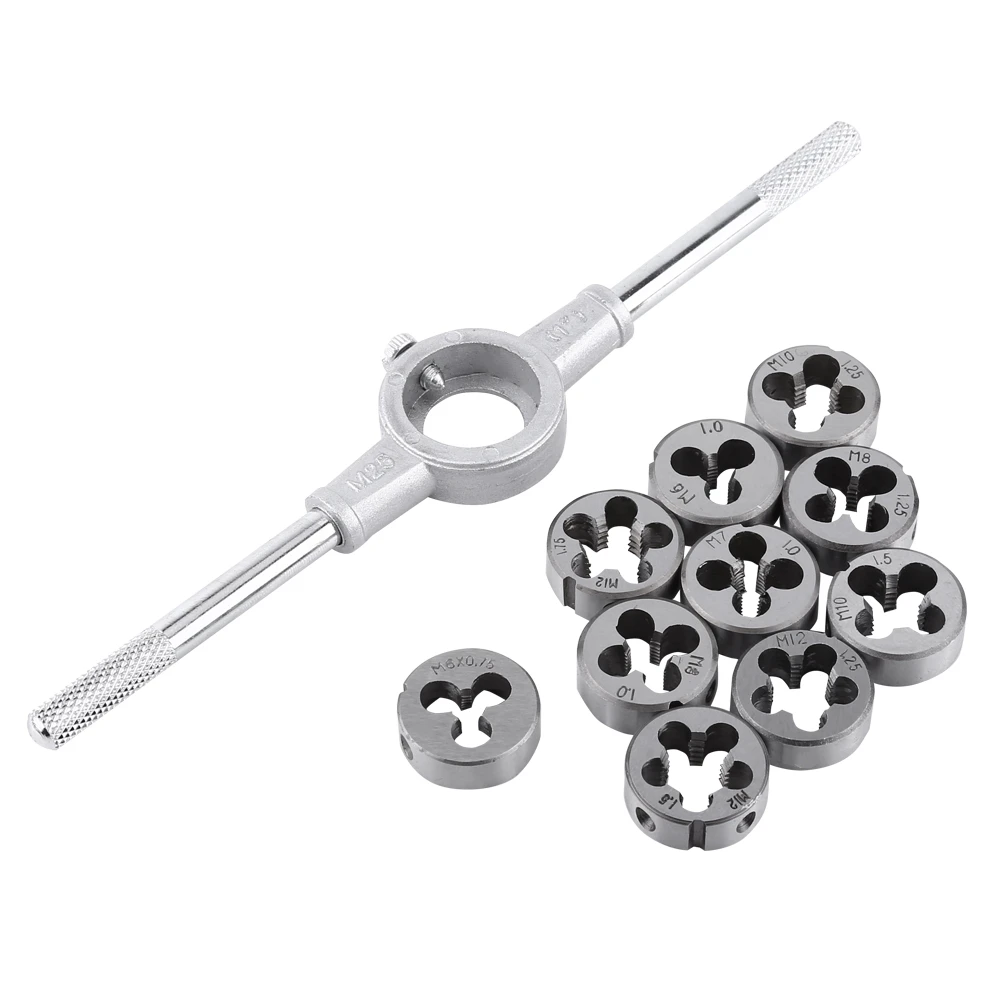 11PCS/Set Screw & Die External Thread Cutting Tapping Hand Tool Kit
11PCS/Set Screw & Die External Thread Cutting Tapping Hand Tool Kit