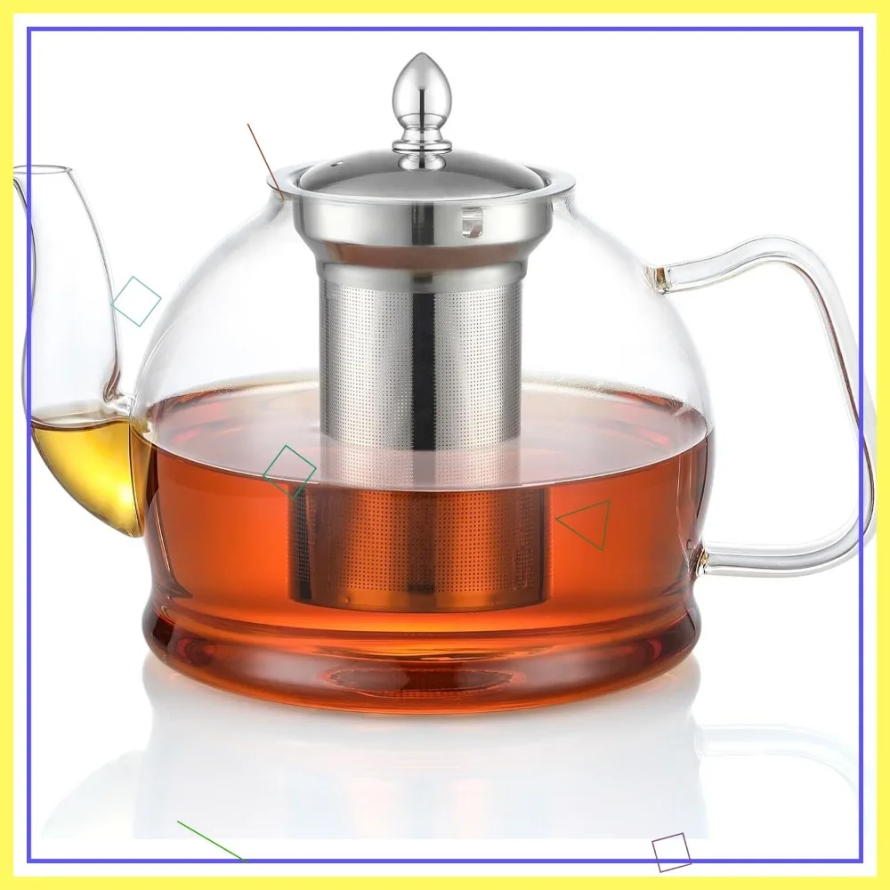 1500ml Glass Teapot with Removable Infuser, Stovetop Safe Tea Kettle for Blooming and Loose Leaf Tea
1500ml Glass Teapot with Removable Infuser, Stovetop Safe Tea Kettle for Blooming and Loose Leaf Tea