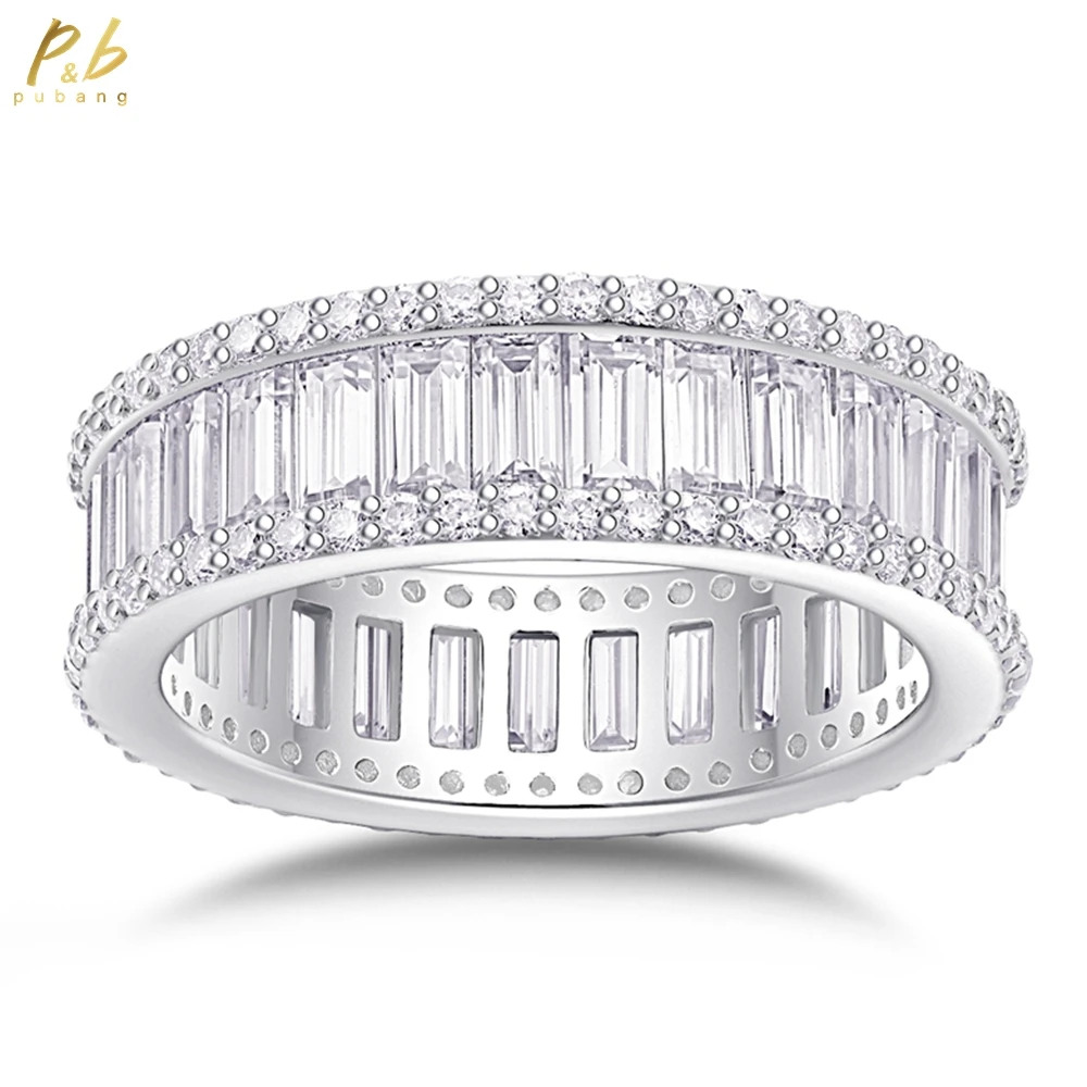 PuBang Fine Jewelry 925 Sterling Silver 3EX VVS1 D Real Moissanite Emerald Cut Full Diamond Gems Couple Row Rings Wedding Band
PuBang Fine Jewelry 925 Sterling Silver 3EX VVS1 D Real Moissanite Emerald Cut Full Diamond Gems Couple Row Rings Wedding Band