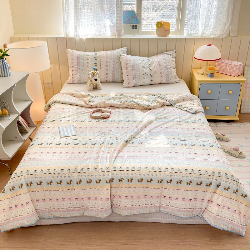1Pcs soybean fiber knitted printed summer cool quilt (no pillowcase) air conditioner quilt machine washable summer thin quilt
1Pcs soybean fiber knitted printed summer cool quilt (no pillowcase) air conditioner quilt machine washable summer thin quilt
