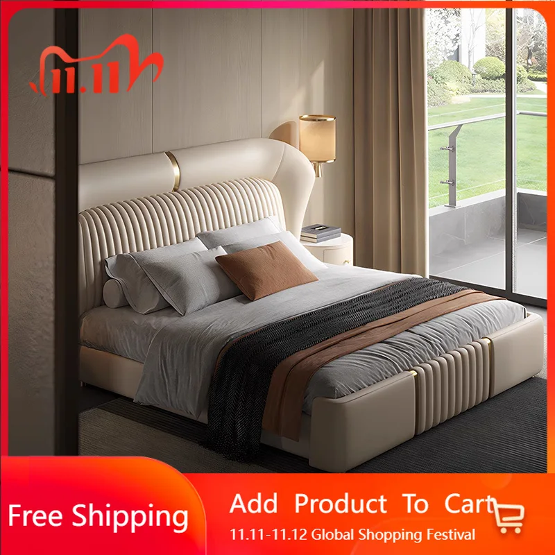 Luxury Modern Bed Bedroom King Size Headboards Double Massage Bed Princess Sleeping Platform Letto Matrimoniale Salon Furniture
Luxury Modern Bed Bedroom King Size Headboards Double Massage Bed Princess Sleeping Platform Letto Matrimoniale Salon Furniture