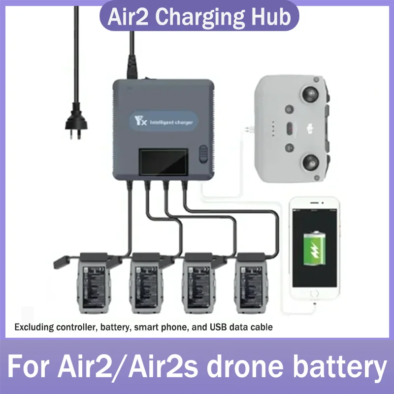 6 in 1 LED Digital Display Battery Charger for Mavic Air 2 /2S Drone Battery Charging Hub Fast Smart Battery Charger with USB
6 in 1 LED Digital Display Battery Charger for Mavic Air 2 /2S Drone Battery Charging Hub Fast Smart Battery Charger with USB