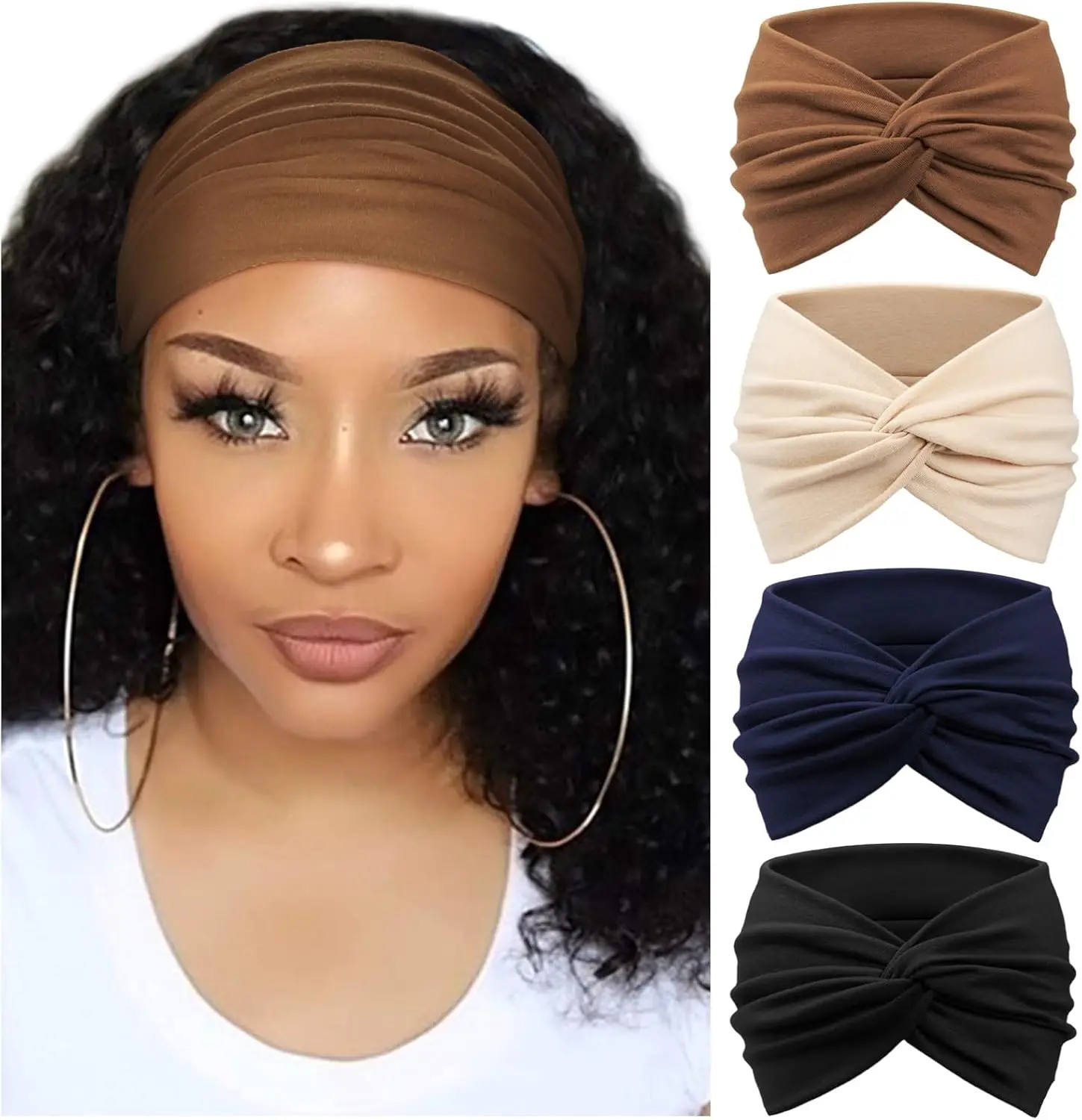 4 Pack Turban Headbands for Women Wide Vintage Head Wraps Knotted Cute Hair Band Accessories
4 Pack Turban Headbands for Women Wide Vintage Head Wraps Knotted Cute Hair Band Accessories
