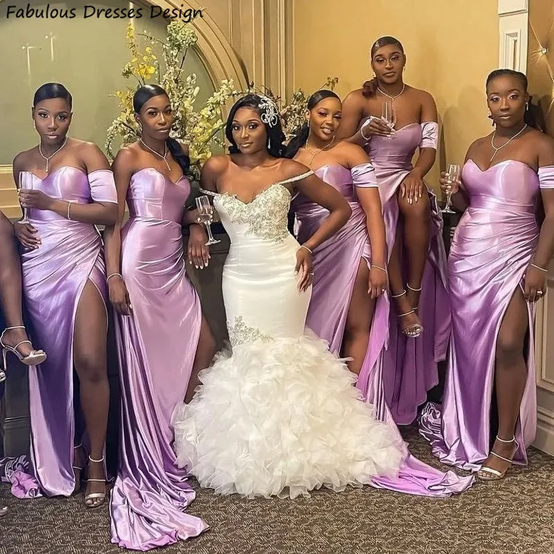 Light Purple Mermaid Bridesmaid Dresses Side Split Sweetheart Neck Sweep Train Long Wedding Party Dress For Women Maid Of Honor
Light Purple Mermaid Bridesmaid Dresses Side Split Sweetheart Neck Sweep Train Long Wedding Party Dress For Women Maid Of Honor