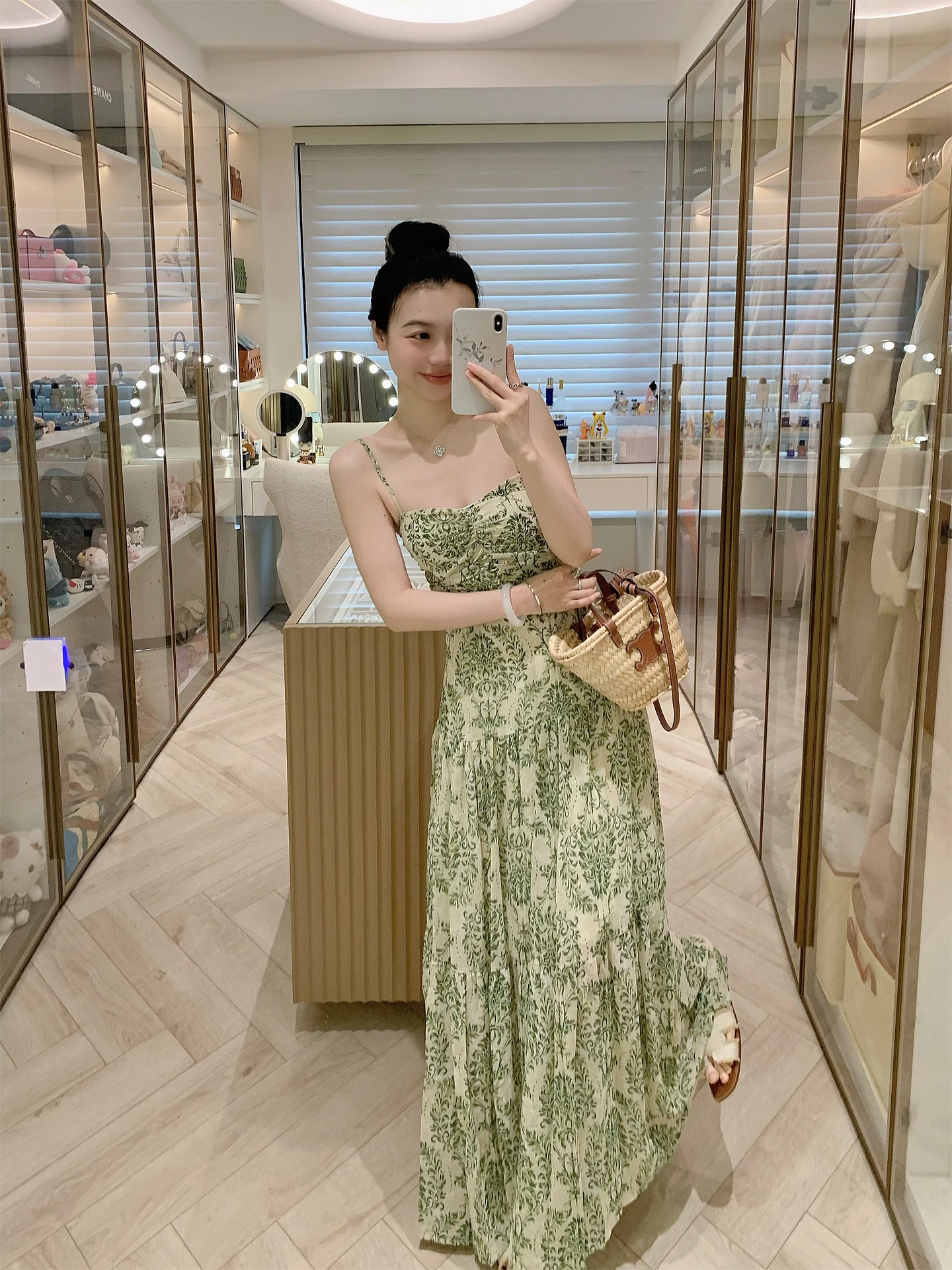 FPOH Green Floral Backless Dress Women's Summer Beautiful Waist-Cut Skirt Beach Vacation Outfit City Commute Casual Tour
FPOH Green Floral Backless Dress Women's Summer Beautiful Waist-Cut Skirt Beach Vacation Outfit City Commute Casual Tour