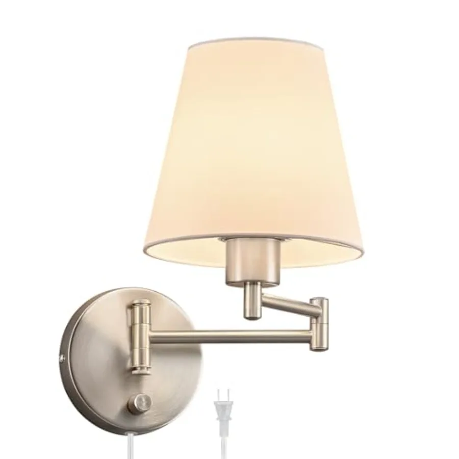 Modern Adjustable Swing Arm Wall Lamp Brushed, Plug-in Wall Sconce Lighting for Bedroom Bedside, Living Room, Kitchen, Hallway,
Modern Adjustable Swing Arm Wall Lamp Brushed, Plug-in Wall Sconce Lighting for Bedroom Bedside, Living Room, Kitchen, Hallway,