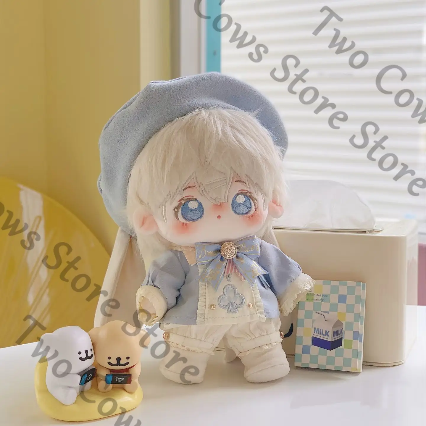 20cm Doll Outfit Set Pastel Blue White Vintage-Inspired Ensemble Beret Ruffled Top Pleated Shorts Booties Decorative Accessories
20cm Doll Outfit Set Pastel Blue White Vintage-Inspired Ensemble Beret Ruffled Top Pleated Shorts Booties Decorative Accessories