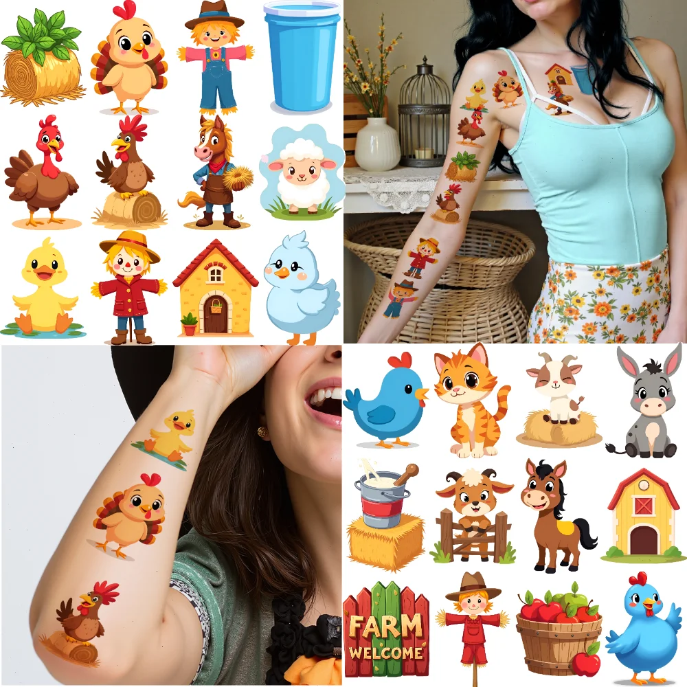 63pcs Temporary Tattoo Animal Stickers Waterproof Long-lasting Body Stickers Farm Stickers For Men Adults
63pcs Temporary Tattoo Animal Stickers Waterproof Long-lasting Body Stickers Farm Stickers For Men Adults