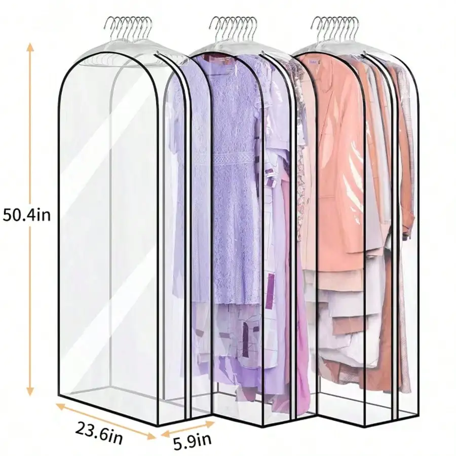 10" Gusseted All Clear Garment Bags For Hanging Clothes 3 Packs 40" Suit Bags For Closet Storage Hanging Clothes Storage Suit Cover For Shirts, Coats, Dresses
10" Gusseted All Clear Garment Bags For Hanging Clothes 3 Packs 40" Suit Bags For Closet Storage Hanging Clothes Storage Suit Cover For Shirts, Coats, Dresses